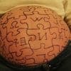 I love Wikipedia IMG 3001 geburtsmurmel schwanger Wikipedia logo auf Bauch