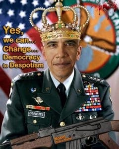 Obama verlängert seine Amtszeit King Barack Hussein Obama II als Oberbefehlshaber auf Friedenstour