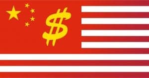 China übernimmt USA Flagge der Volksrepublik Chimerika … ehemals USA