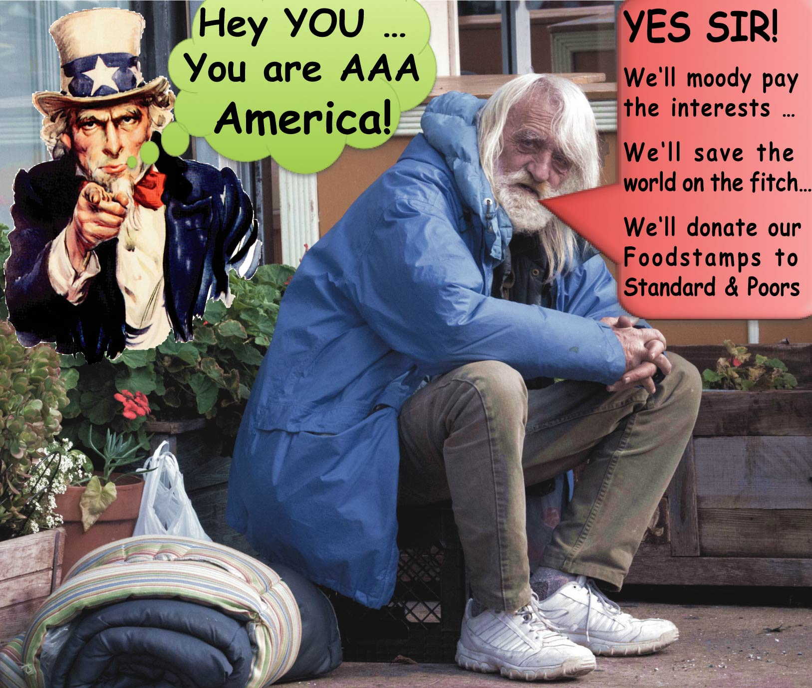 USA im Siechestaumel, Dow über 15.000, Foodstamps bei 89 Mrd. Dollar Hey you are AAA America