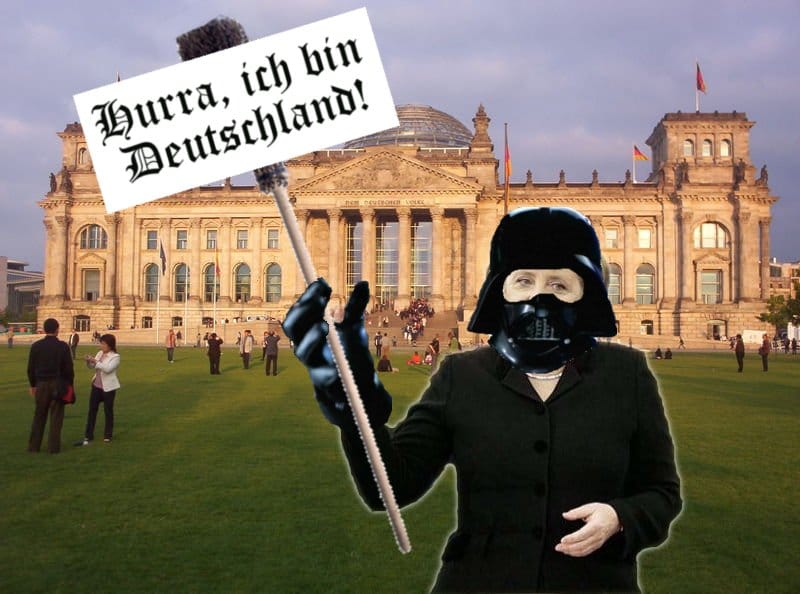 Merkel dementiert Referendum über den Euro Ich bin deutschland • Quelle: http://kamelopedia.net/index.php/Datei:Hurra.jpg • Autor: Kamillo