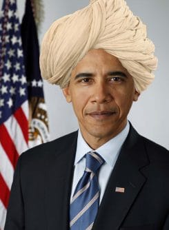 Official portrait of Barack Obama with Turban