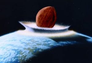 Kosmische-Katastrophe: 400 Meter Asteroid verfehlt Deutschland Walnut impact • Quelle: http://kamelopedia.net/index.php/Datei:Walnuss_impact.jpg • Autor: Kameloid