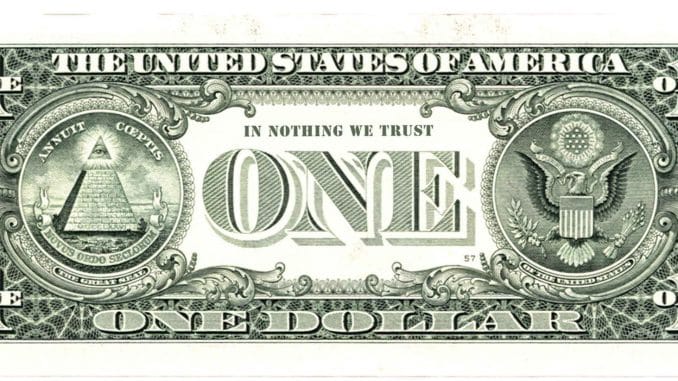 one 1 dollar back in nothing we trust