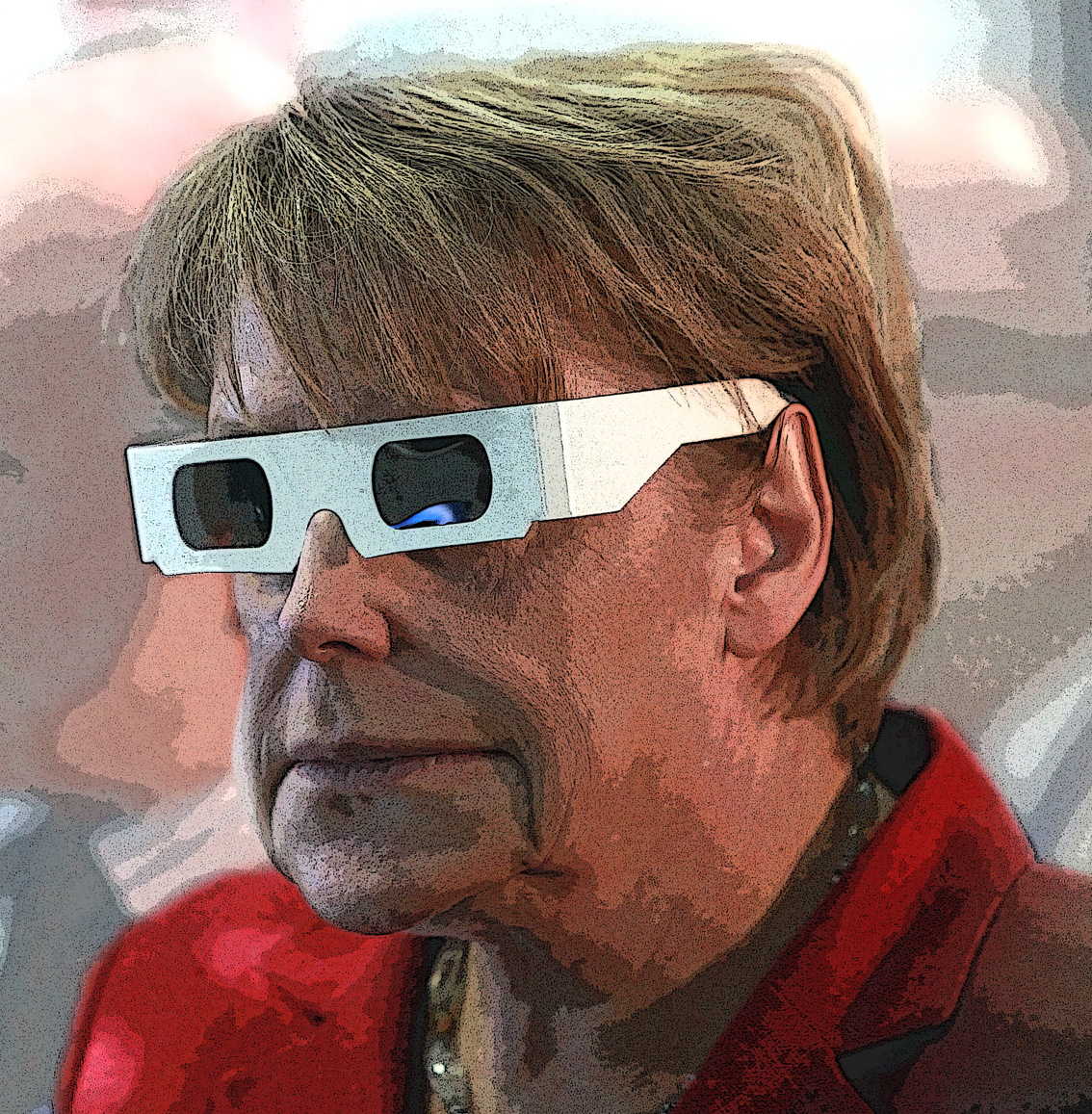 Angela Merkel in Black MIB • Foto: Armin Kübelbeck • CC-BY 3.0 unportet • Bearbeitung: qpress