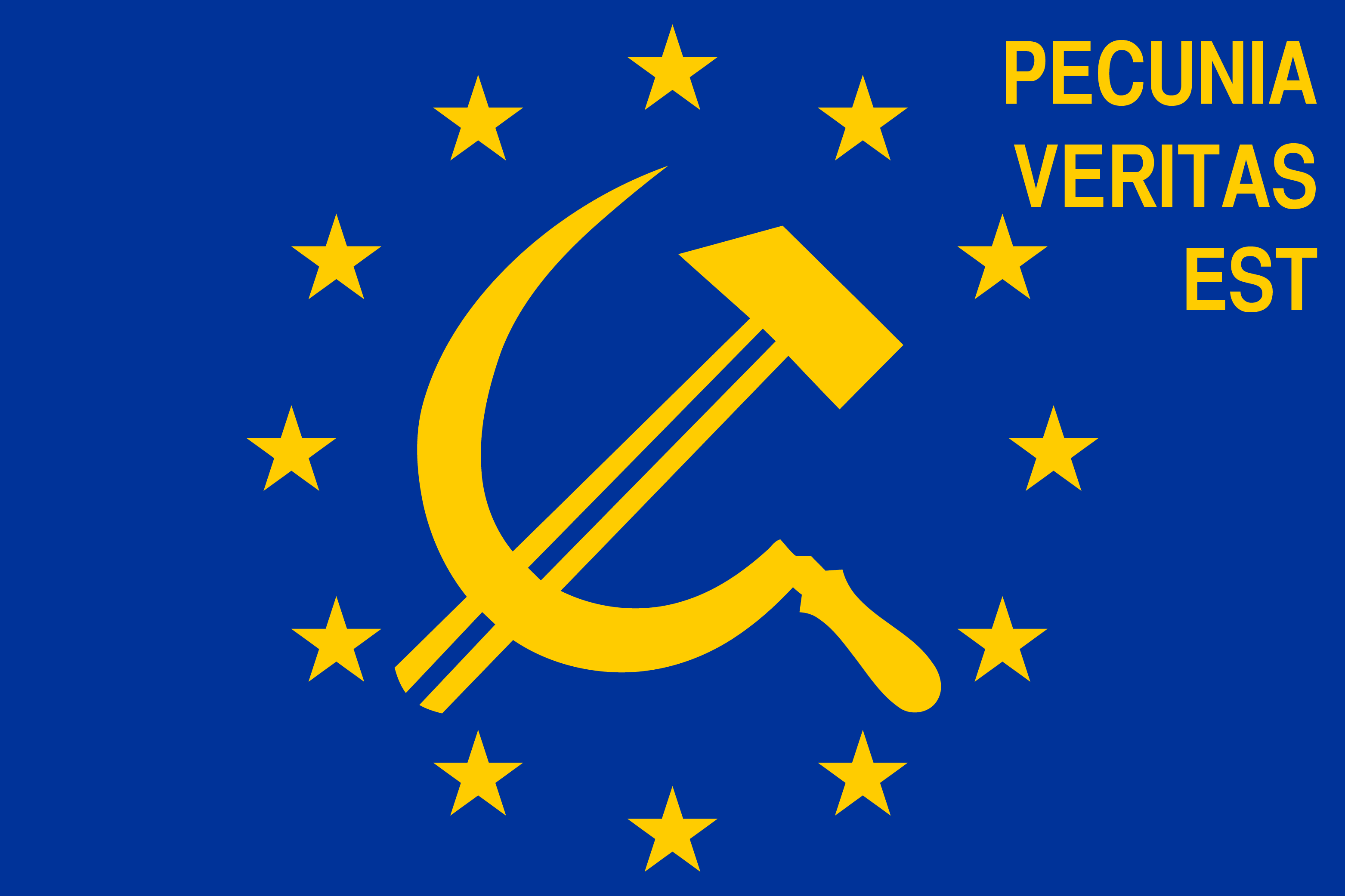 Flag_of_Europe pecunia veritas est-01