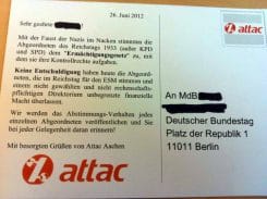 Attac Aachen Initiative gegen den ESM