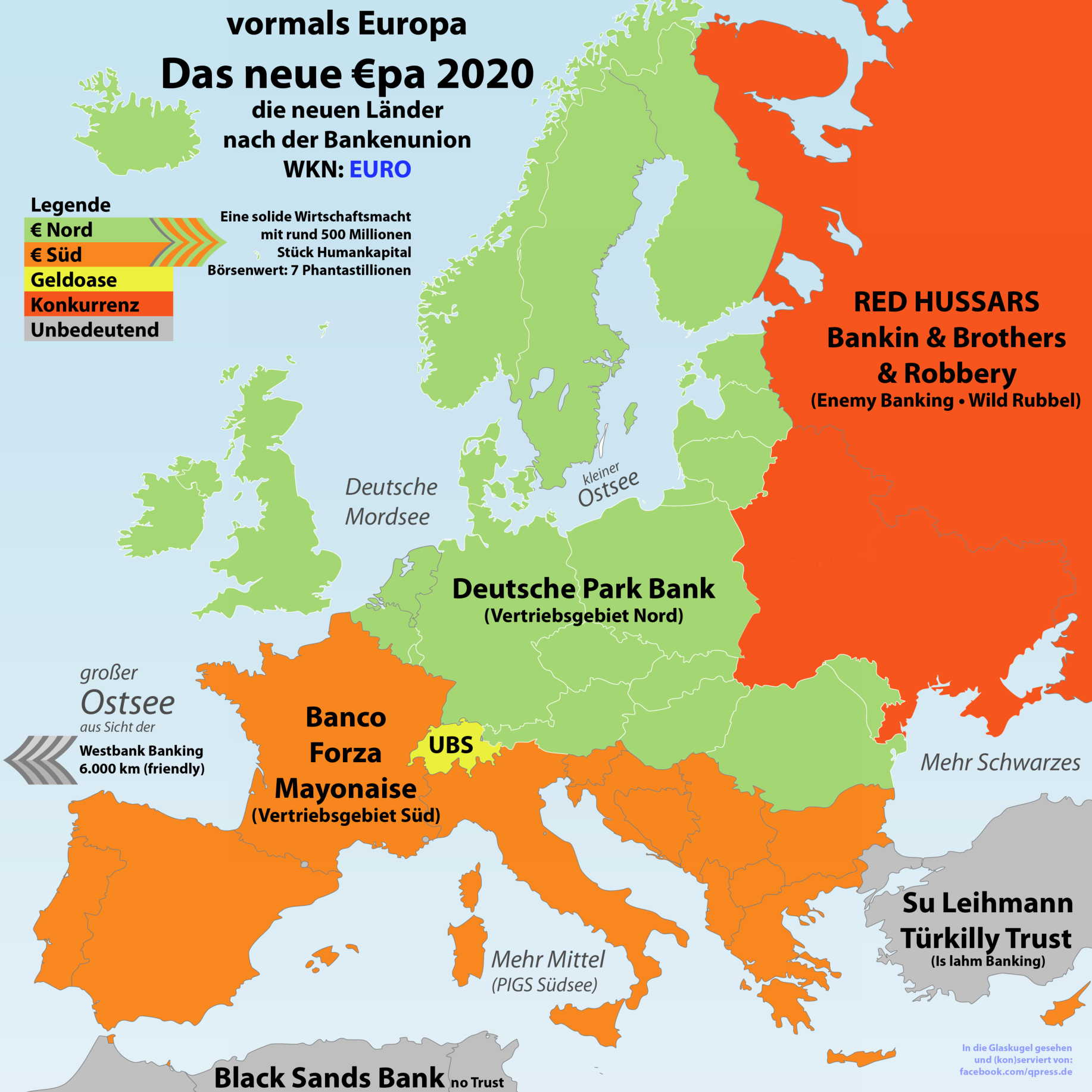 Europa nach dem großen Geldkrieg in den Grenzen von 2020