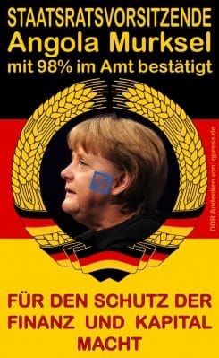 Merkel Wiederwahl Flag of East Germany 01