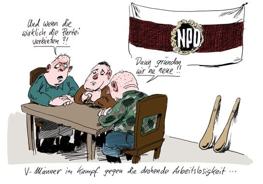 stuttmann karikaturen.de NPD Verbot V Leuteim Streik