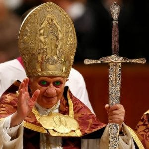 Novum Papst exkommuniziert sich selbst und alle weiteren Kirchenfürsten Benediktollah XVI Benedikt Papst Ruecktritt Glaubenskrieg Weltuntergang Apokalypse