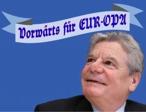 Gauck gibt den Kronleuchter: Mehr Banner-, weniger Bedenkenträger Gauck, Joachim • Bedenkentraeger Bannertraeger DDR Drittes Reich