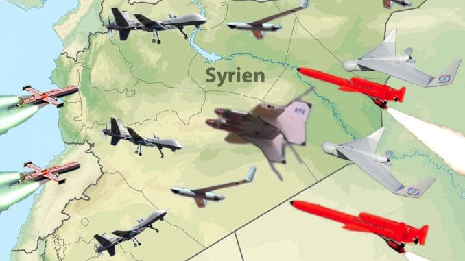 Drohnen aller nationen ueber Syrien Stellvertreterkrieg USA RUssland China IRAN drei fronten krieg