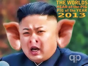 Nordkorea setzt USA auf die Liste der Terror-Staaten Kim Jong Un PIG Schwein Nordkorea Diktator
