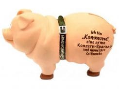 Kommune die Konzern Sparschwein Sparsau monetaere Zeitbombe