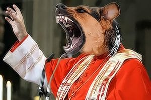 Kardinal Meisner, Gottes schärfstem Wachhund in Deutschland unter den Rock geschaut Meisner joachim kardinal wachhund prediger scharfer hund