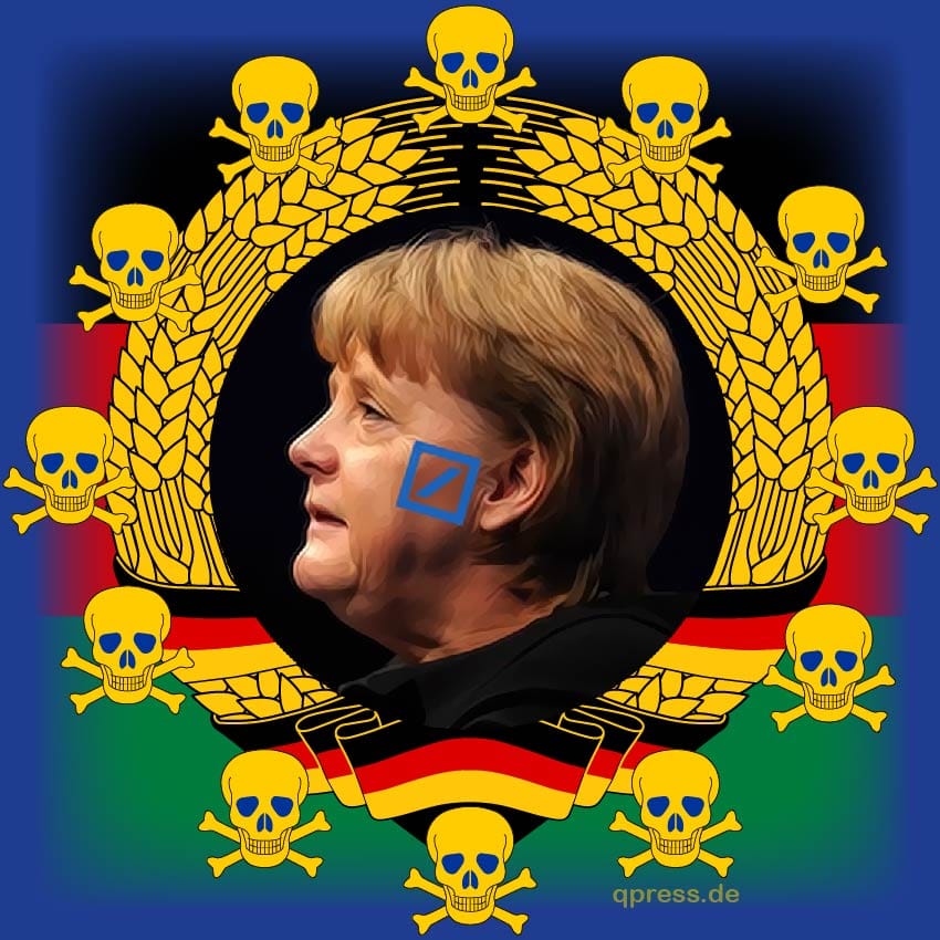 Neue Produktiv-Regierung Merkel mit Vize-Kanzler Gysi und Duldungsminister Trittin Angela Merkel Wiederwahl Monarchin 2013 Koenigin CDU EU-Kratie Diktatur Deutschland Titanic Untergang