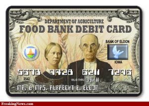 Verhungern mit Chip, wenn elektronische Lebensmittelmarken in den USA versagen US-Food-Bank-Debit-Card-by-FreakingNews-qpress