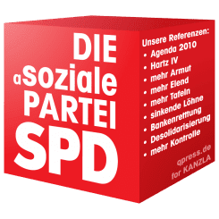 SPD Cube Logo die asoziale Partei qpress