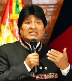 Evo Morales in Ecuador cropped styled and flatened by qpress kinderarbeit suedamerika ILO childworker