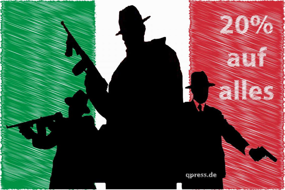 Italien erfindet Kriminalitäts-Abgeltungssteuer, 20 Prozent auf alles Flag_of_Goverment_Mafia_Italy_Sondersteuer_Abgabe_Regierungskriminalitaet qpress