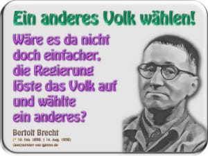 Deutschland droht generelles Demonstrationsverbot Brecht Regierung anderes Volk waehlen