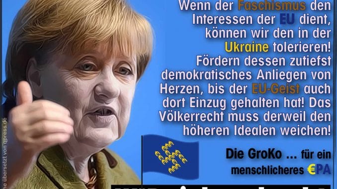 Merkel kalkweiss Ukraine Faschisten an die Macht qpress