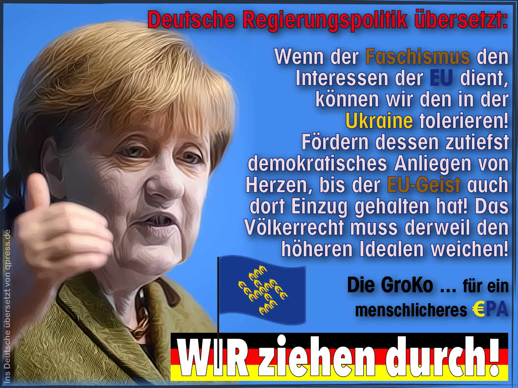 EU will 11 Mrd. Euro für Faschisten und Scharfschützen locker machen Merkel kalkweiss Ukraine Faschisten an die Macht qpress