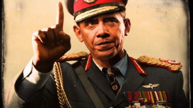Oberkommandierender Barack Hussein Obama auf Kriegspfad Diktatur fuer den Frieden Dagger Kompex Darmstadt Rede ans Volk Blutzkrieg Blitzbesuch