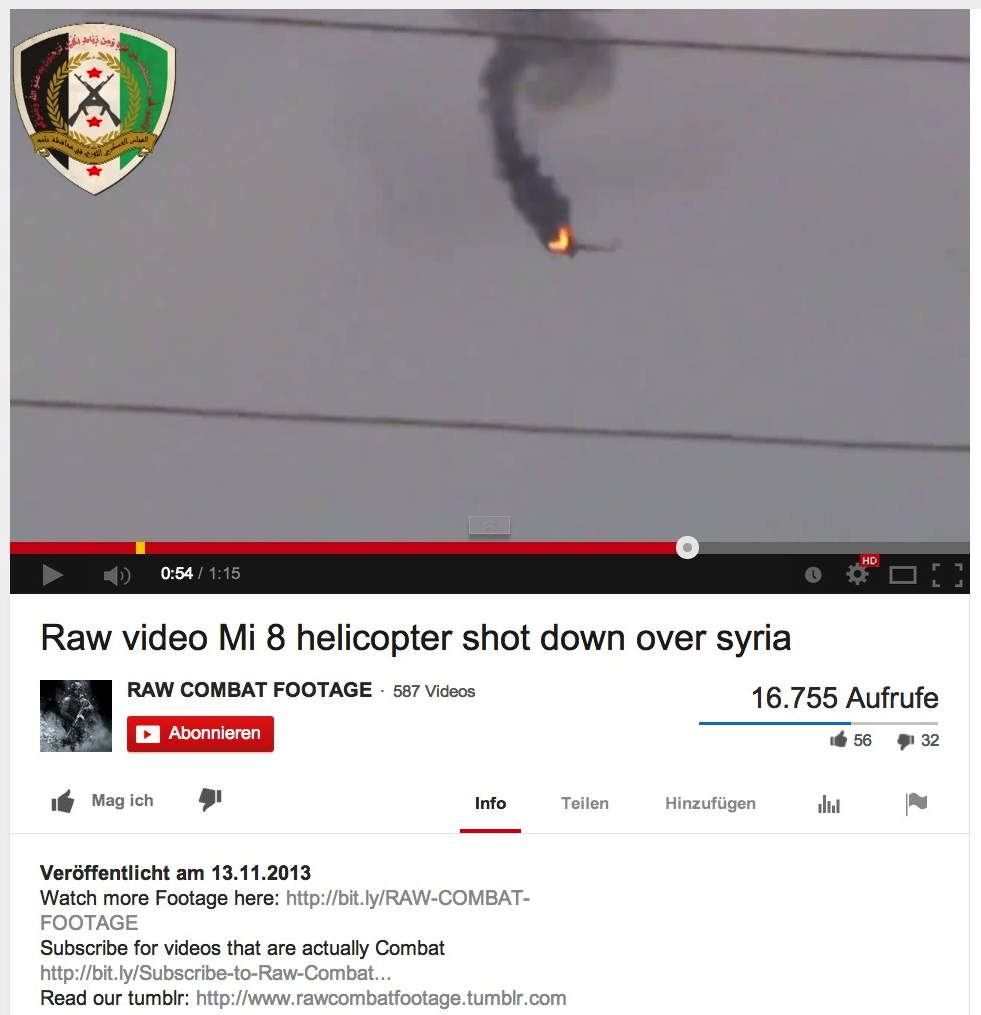 Abschuss Hubschrauber Ukraine Syrien ARD ZDF Fake Bildschirmfoto 2014-05-31 um 16.37.33