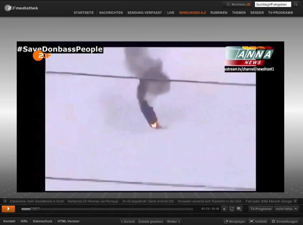 Abschuss Hubschrauber Ukraine Syrien ARD ZDF Fake Bildschirmfoto 2014-05-31 um 17.06.58