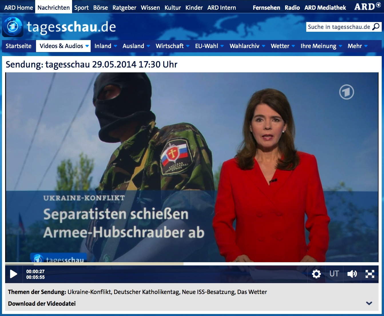 Abschuss Hubschrauber Ukraine Syrien ARD ZDF Fake Bildschirmfoto 2014-05-31 um 17.41.40