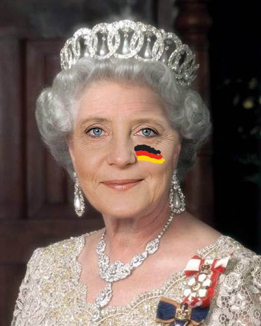 Queen Angela Moertel Merkel from Germany Crown Krone mit Flagge Verrat an Deutschland