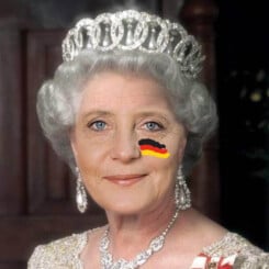 queen angela moertel merkel from germany crown krone mit flagge verrat an deutschland