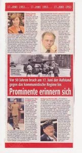 BLÖD-Presse über den DDR Aufstand - Prominente mit Erinnerungslücken zum Volksaufstand 1948