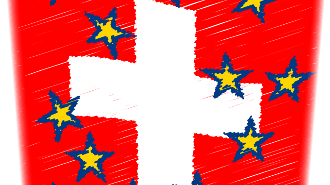 Flag of Switzerland schwizer Flagge Kaese durchloechert neutralitaet verloren sanktionen gegen russland qpress