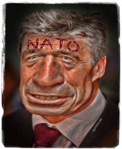 Krieg muss Automatismus werden, NATO-Angriffsbündnis legt sich fest Anders Fogh Rasmussen Hassmussen NATO Generalsekretaer Kriegstreiber Luegner Spalter