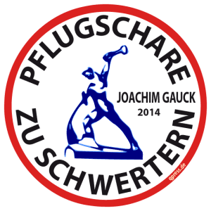 Gauck tritt zurück, findet Pazifismus unsäglich albern Pflugschare zu Schwertern Joachim Gauck 2014 qpress