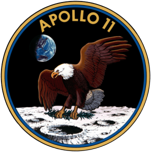US-Flagge vom Mond geklaut Apollo_11_insignia logo us eagle on the moon adler auf mond abgestuerzt