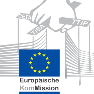 Europaeische Kommission Juncker Logo Puppenspieler ftrmfgesteuert CETA TTIP TISA Politik Europa qpress 150-01