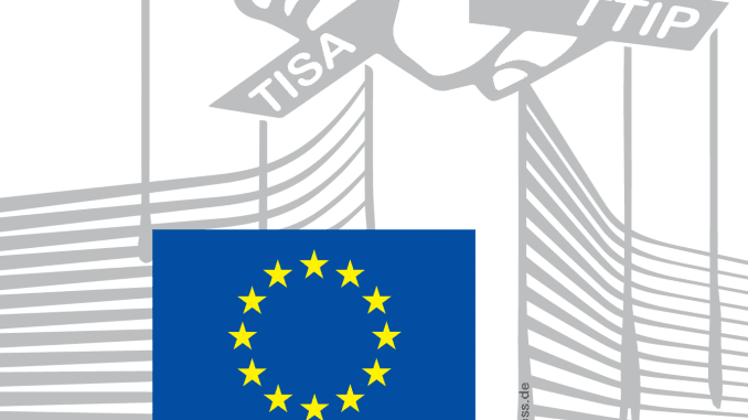 Europaeische Kommission Juncker Logo Puppenspieler ftrmfgesteuert CETA TTIP TISA Politik Europa qpress 150 01