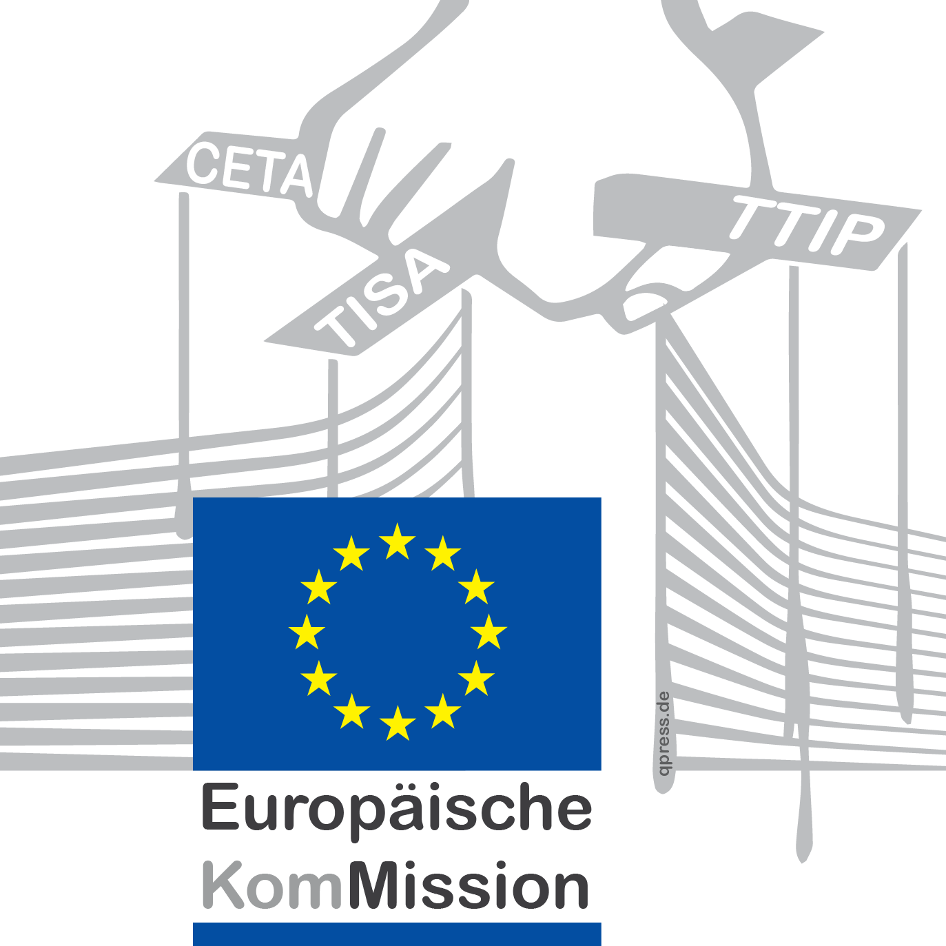 Europaeische Kommission Juncker Logo Puppenspieler ftrmfgesteuert  CETA TTIP TISA Politik Europa qpress 150-01
