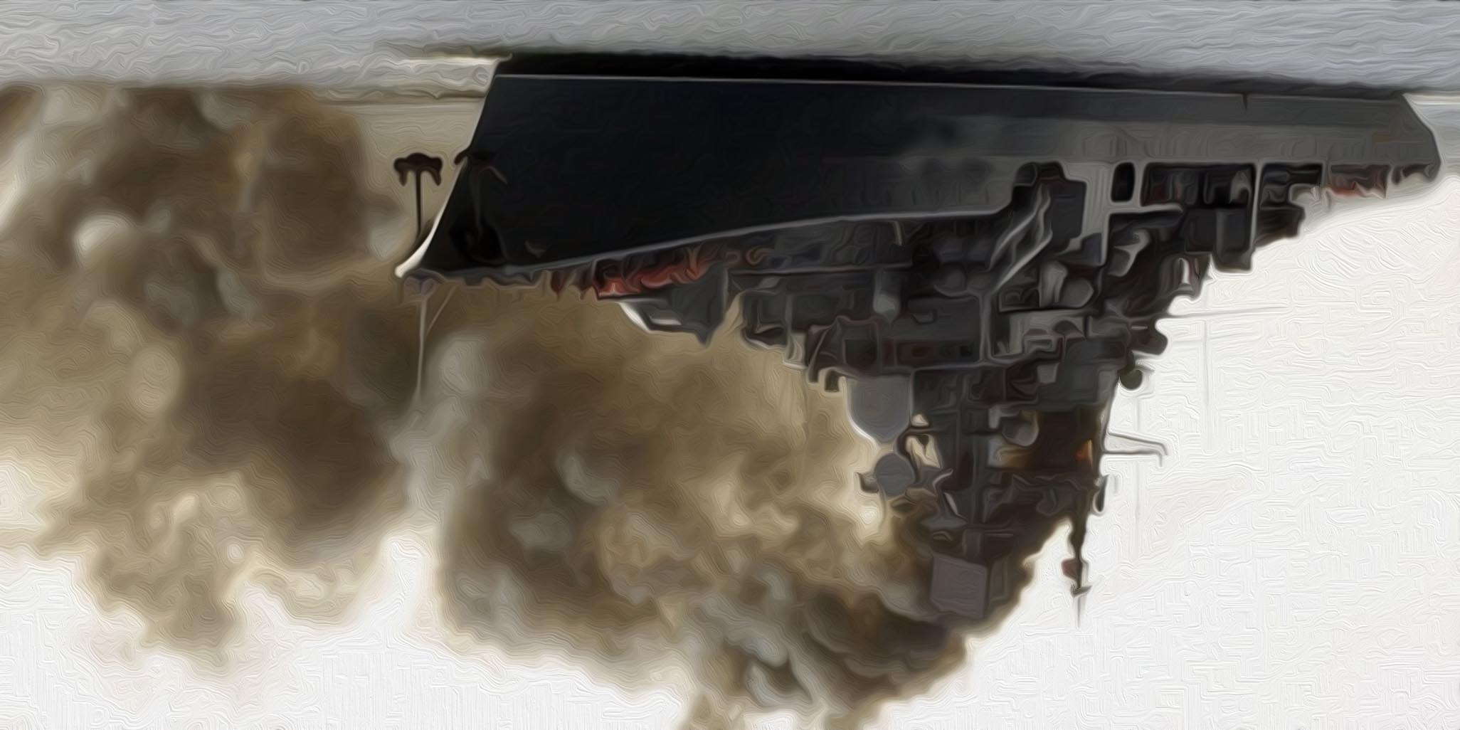 impression russisches Kriegsschiff bei simulation eines rauchgasangriffs vor Australien diwn under verkehrte Welt