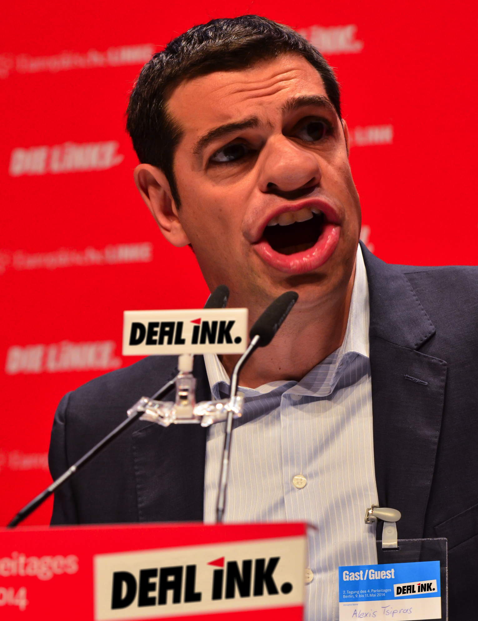 Alexis Tsipras bei der Runde der Tintendealer ink dealer in Deutschland neue strategien fuer Griechenland finanzkrise