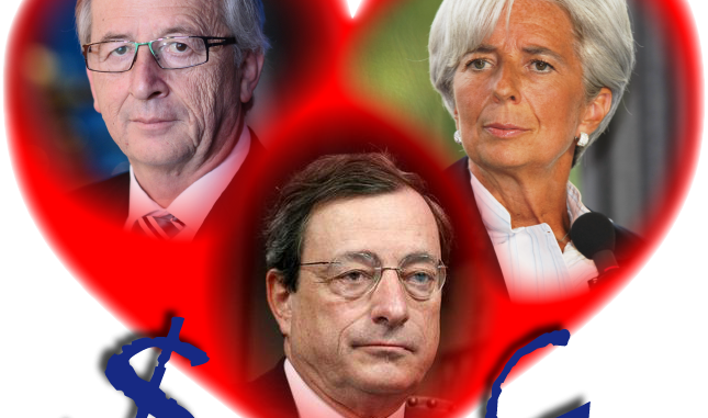 Heart and Soul of Gold Herz und Seele des Geldes currencies Draghi Lagarde Juncker Euro Dollar Money qpress fakeworld EZB Zentralbank Geldschwindel Betrueger Troika