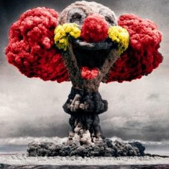 Atombombe atompilz clown lustige zerstoerung