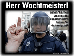 Wachtmeister Anzeige aufnehmen polizei widerstadn ungehorsam protest qpress