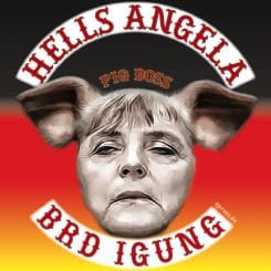 hells angela big pig big boss from germany angela merkel hoellenhund qpress 01