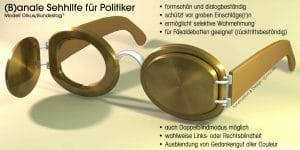 Anale Sehhilfe fuer Poltiker Klo-Brille scheuklappen spritzschutz Blickschutz definierte Sehrichtung Kleptokratie