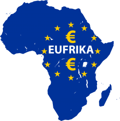 EUFRIKA Cartography of Africa Afrika Europa EU Kontinent silouette Landkarte Symbol